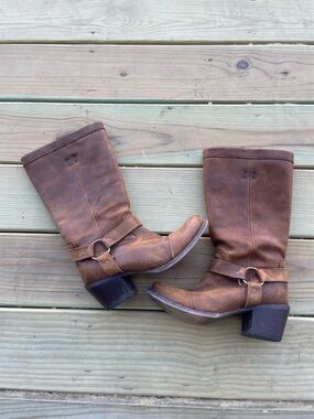 Durango Brown Harness Mid-Calf Boots 6.5